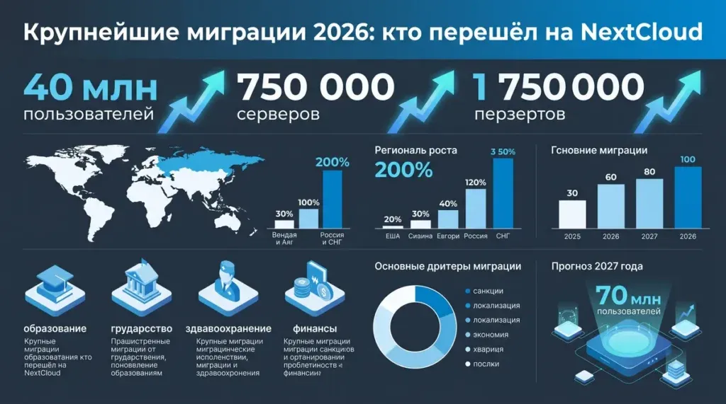 Крупнейшие миграции на NextCloud в 2026 году: кейсы компаний